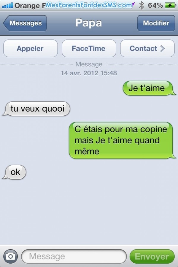 Papa ne croit pas en mon amour !