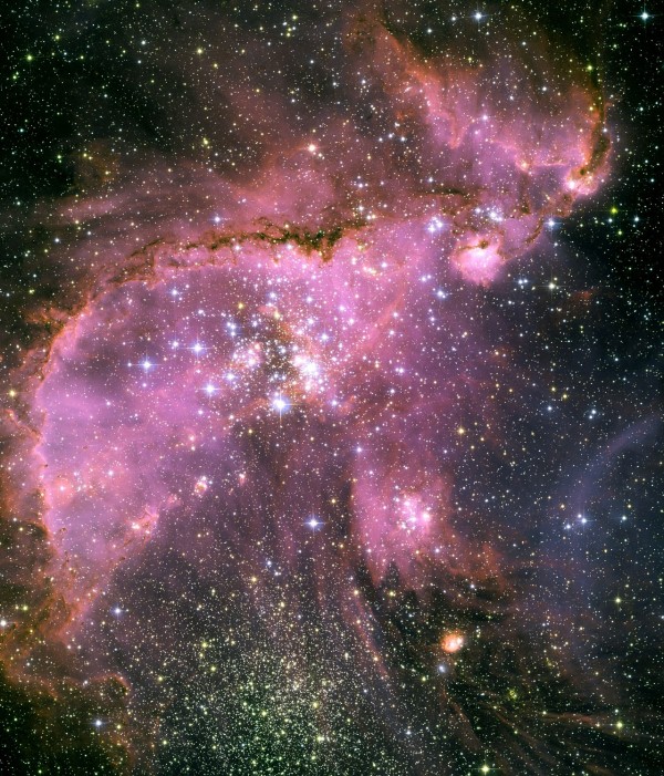 Young stars sculpt gas with powerful outflows