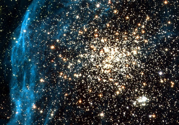 Hubble images remarkable double cluster