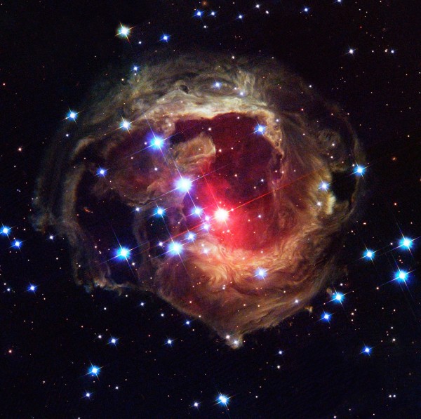 Light continues to echo three years after stellar outburst