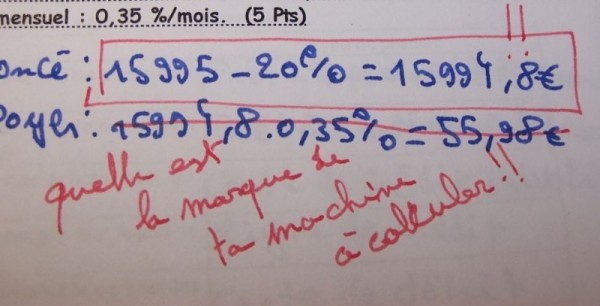 Problème de calculatrice